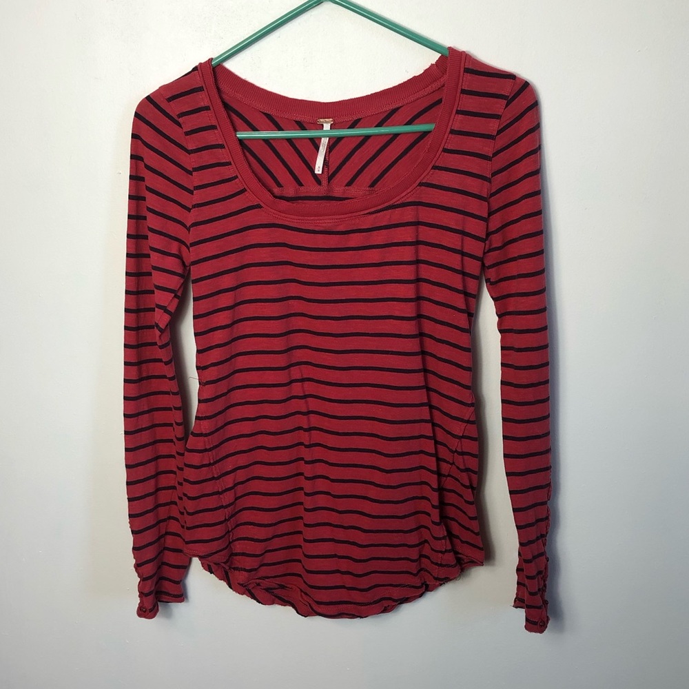 Free People striped long sleeves top shirt